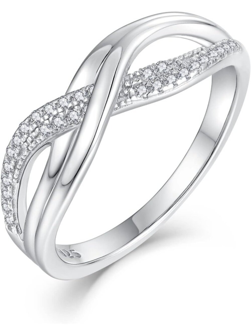 Twisted Knot Infinity Ring for Women - 925 Sterling Silver, Sizes 5-10, Elegant